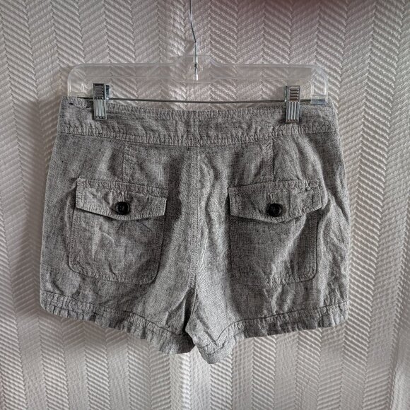 EXPRESS Linen Blend Grey Sailor Shorts Size 6 Summer Nautical Coastal - Picture 2 of 8